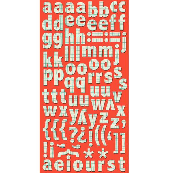 Adesivos Alfabeto - Cosmo Cricket Ready Set Chip - Blue line