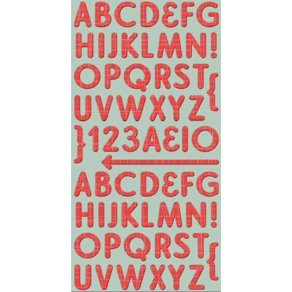Adesivos Alfabeto - Cosmo Cricket Ready Set Chip - Red line