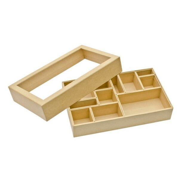 Caixa Chipboard com Divis�rias Vintage - TOKE e CRIE