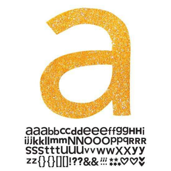 Alfabeto Adesivo c/ Glitter - Doodlebug Designs - Tangerine