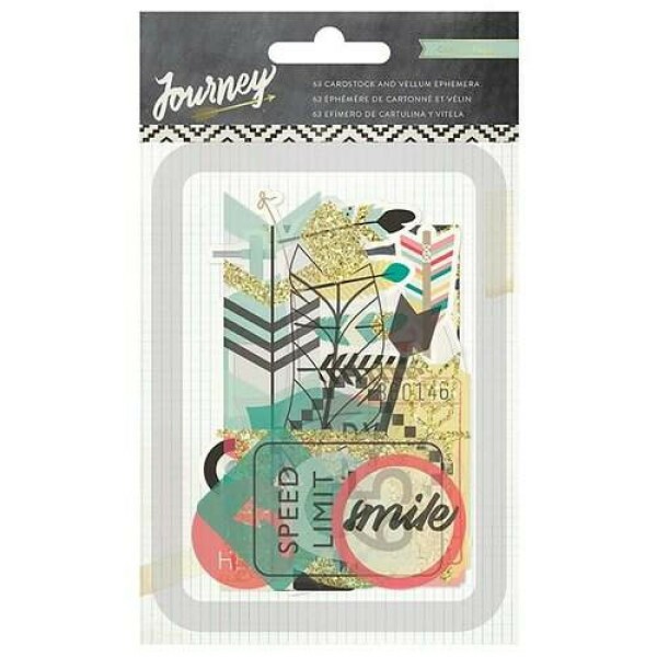 Cart�es e Apliques para Planner ou Projetos - Journey Collection - Ephemera