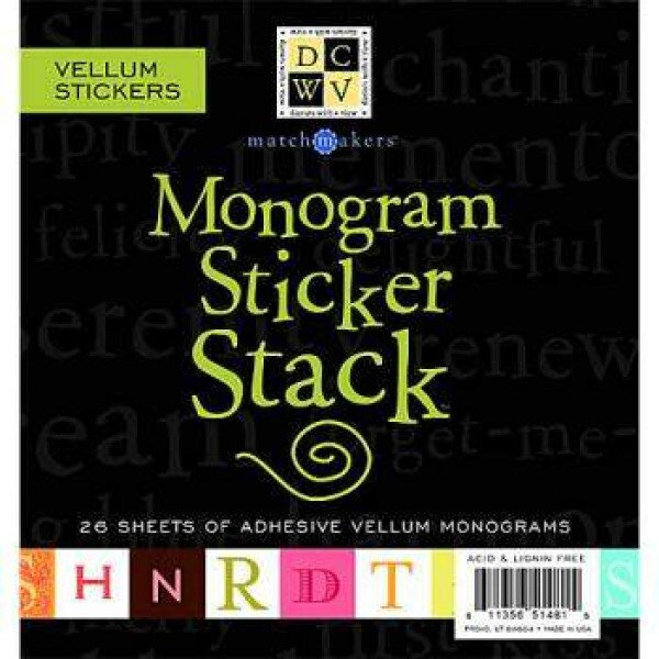 Bloco de Adesivos - Monogram Sticker Stack - DCWV