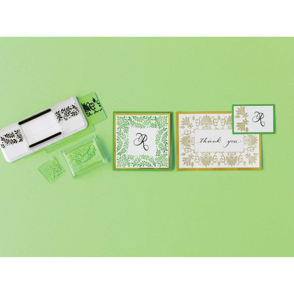 Kit 6 Carimbos - Stamp Aroud The Page - Flourishes and Leaves -Martha Stewart