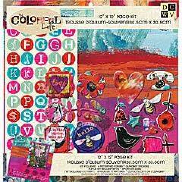 Kit para Scrapbook - The ColorFul Life - Trousse dalbum-souvenir 30,5x30,5 c/ 9 Pe�as