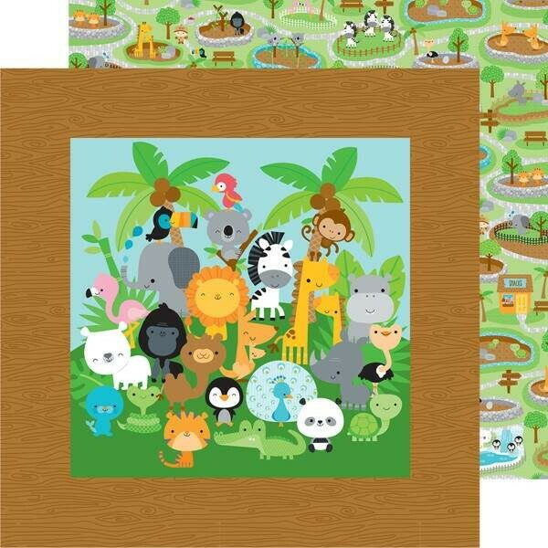 Kit Paper Pack - At The Zoo - 30,5 x 30,5 c/ 12 Folhas - Doodlebug Design inc