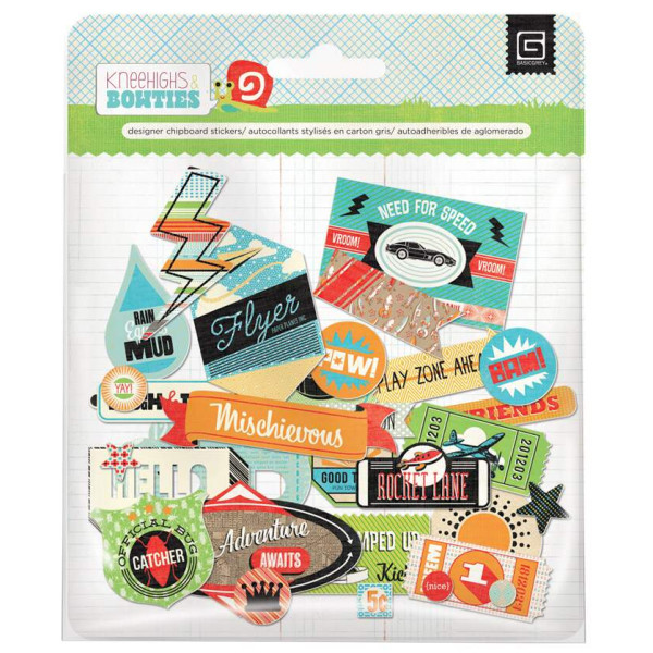 Recortes em Papel - Chipboard Shapes - Bow Ties - Basic Grey