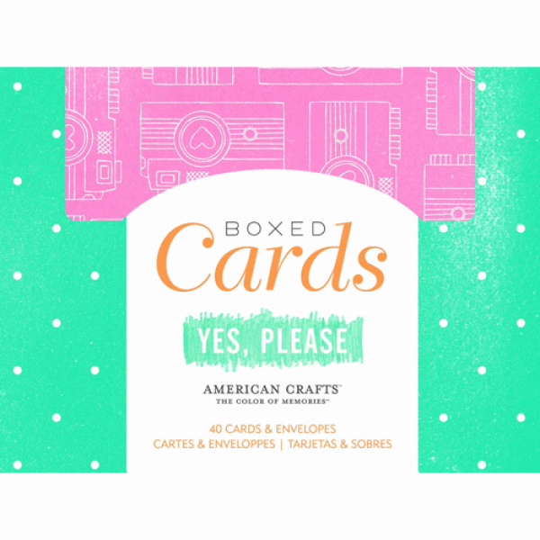 Caixa com Cart�es e Envelopes - Yes, Please - American Crafts