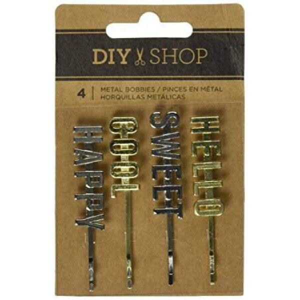Peas em Metal - DIY Shop 3 Metal Word Bobbies -American Crafts