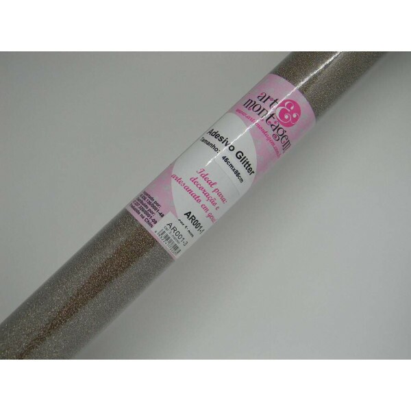 Glitter Adesivo em Rolo 45x100cm - Marrom