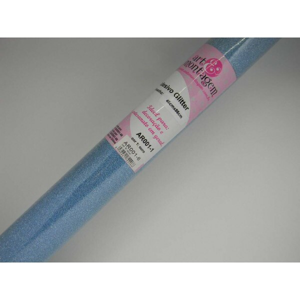 Glitter Adesivo em Rolo 45x100cm - Azul