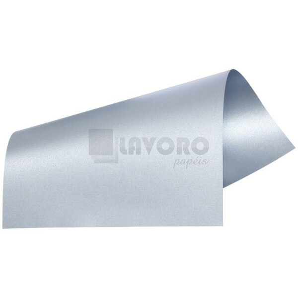 Papel Perolizado Color Plus 250gr A4 Mar Del Plata - Prata - 9 Folhas