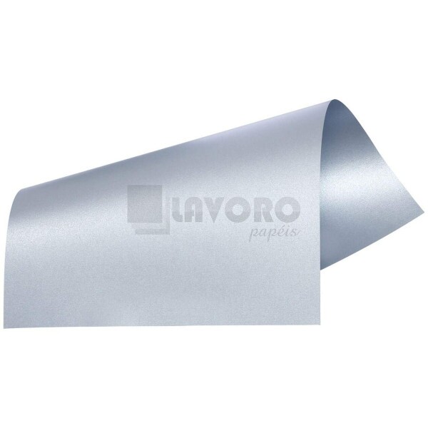 Papel Perolizado Color Plus 250gr 30,5x30,5 Mar Del Plata - Prata - 6 Folhas