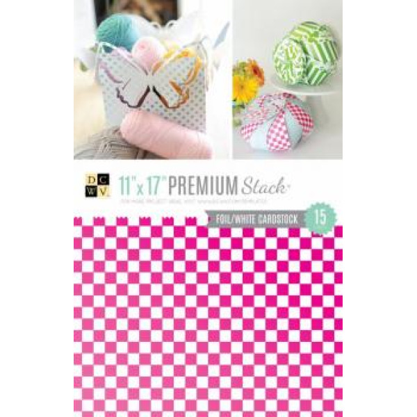Kit de Pap�is Premium Stack - Foil White Cardstock c/ 15 unidades - 27,9x43,1cm
