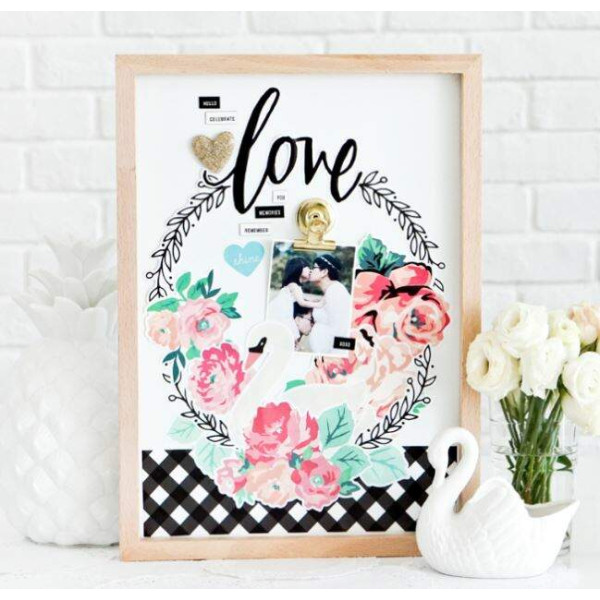 Auto Adesivo de Fundo Floral para Quadro Magn�tico 25,4X35,6cm - Magnet Studio