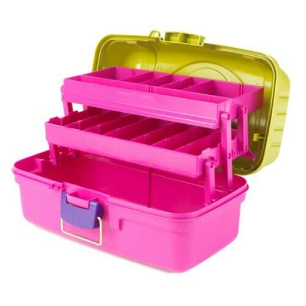 Organizador de Pl�stico Creative Options - Pink e Verde - Two Tray Box