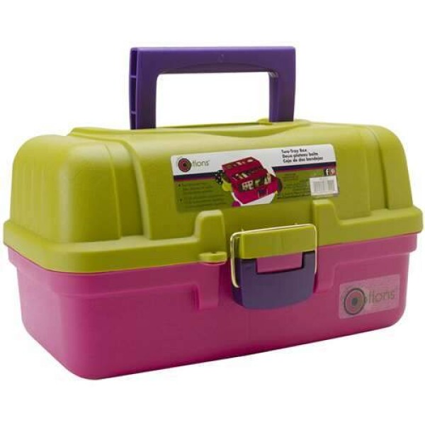 Organizador de Pl�stico Creative Options - Pink e Verde - Two Tray Box