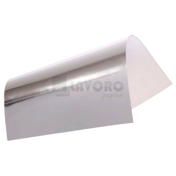 Papel Laminado Prata 250g 30,5x30,5 - 06 Folhas ( Lamicote )