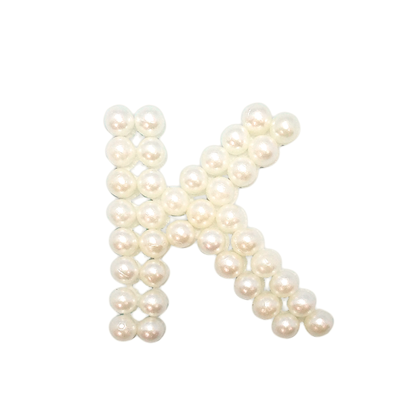 Letra K com Perola - 3cm