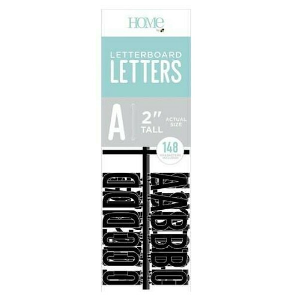Alfabeto para Quadro Letterboard Home By DCWV - 148 Letras Grande Preta
