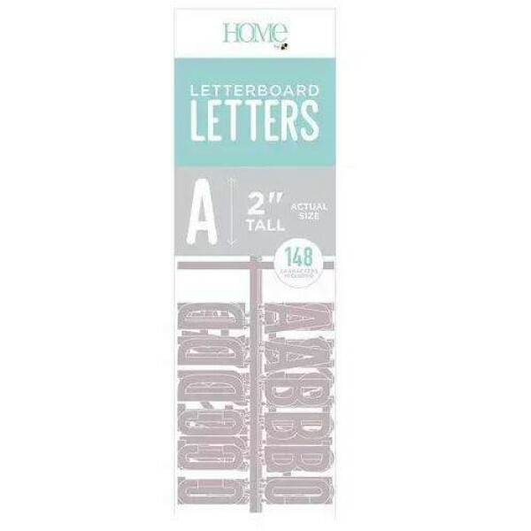 Alfabeto para Quadro Letterboard Home By DCWV - 148 Letras Grande Cinza