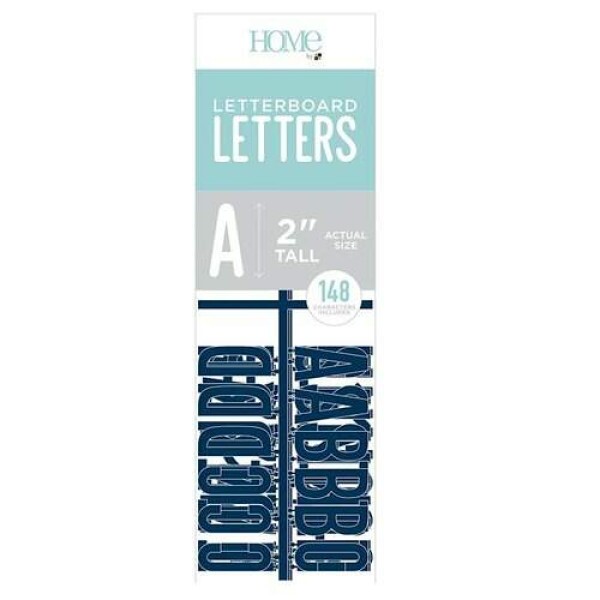 Alfabeto para Quadro Letterboard Home By DCWV - 148 Letras Grande Azul Marinho