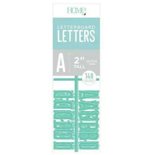 Alfabeto para Quadro Letterboard Home By DCWV - 148 Letras Grande Verde-Azulado