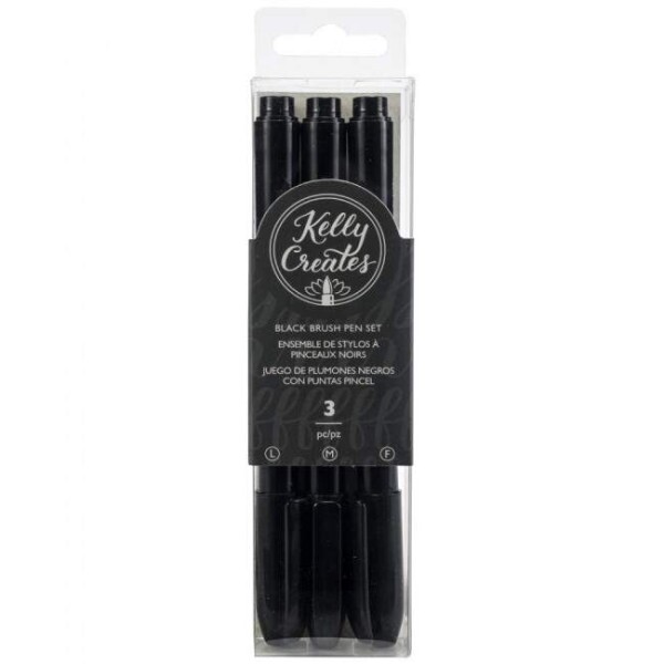 Kit Canetas - Black Brush Pen Set - Kelly Creates