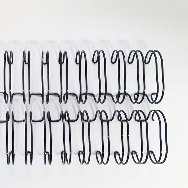 Espiral Wire-o Anel Duplo Preto 1-1/8 com 5 unidades - Passo 2 x 1