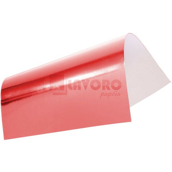 Papel Laminado 180g 30,5 x 30,5 - Vermelho