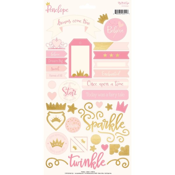 Cartela Adesiva Penelope - My Minds Eye - 37 Stickers