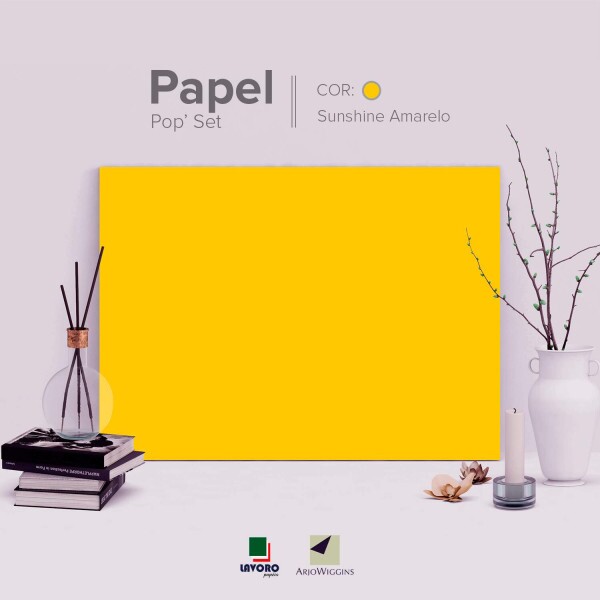 Papel Pop Set - Sunshine Yellow (Ouro) 170g A4 - 27 Folhas