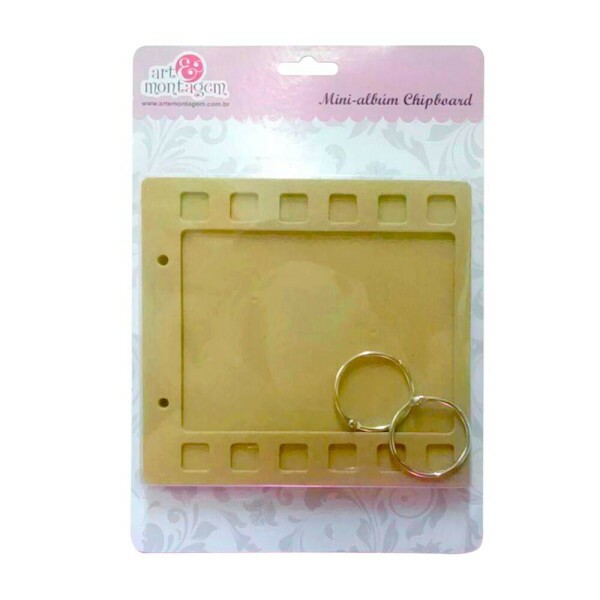Mini Album Chipboard - Modelo Pelicula de Filme - 6 Folhas