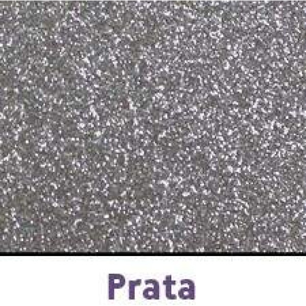 Placa de EVA Glitter 40 x 60 cm - Prata