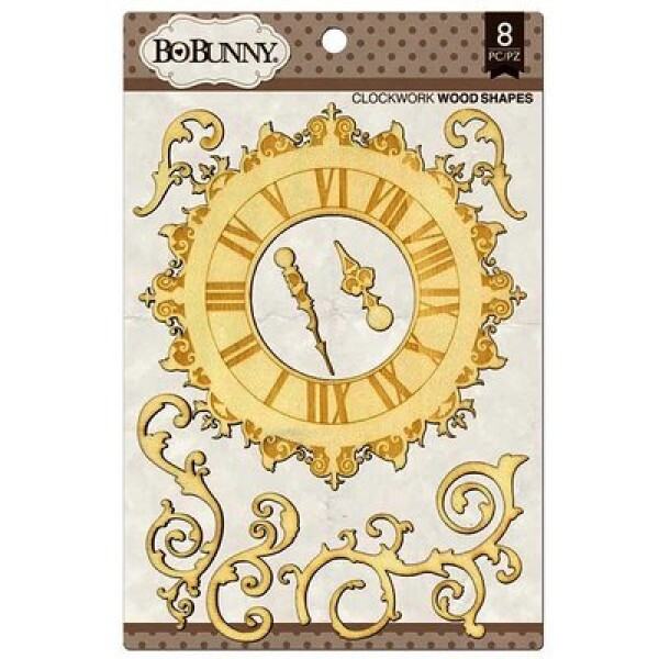 Pe�as de Madeiras Decorativas - Clockwork Wood Shapes - Bo Bunny