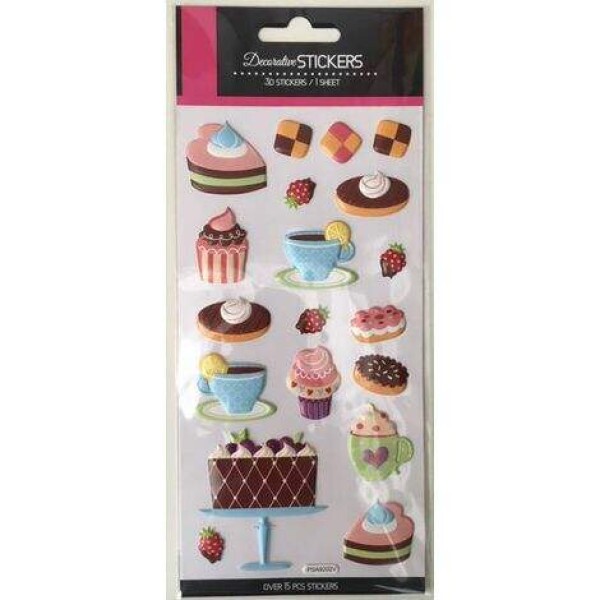Cartela de Adesivos Cupcake