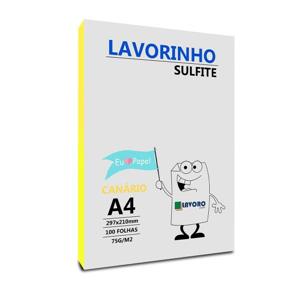 Papel Sulfite Lavorinho 75gr A4 - 100fls Can�rio