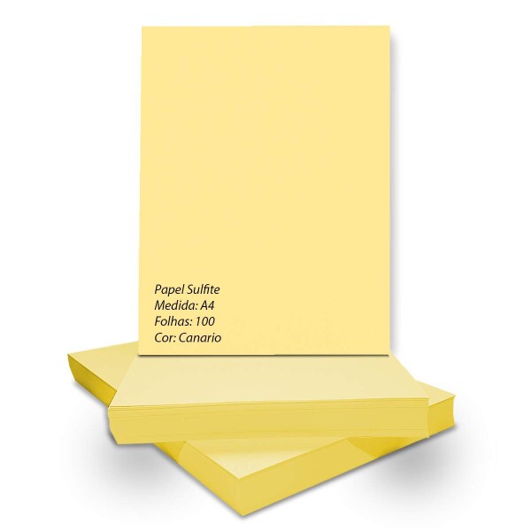 Papel Sulfite Lavorinho 75gr A4 - 100fls Can�rio