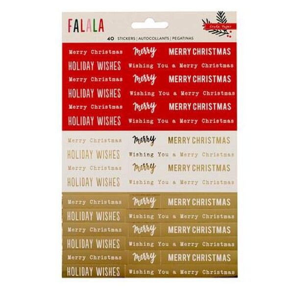 Cartela de Adesivos - Falala Collection - Christmas - Crate Paper