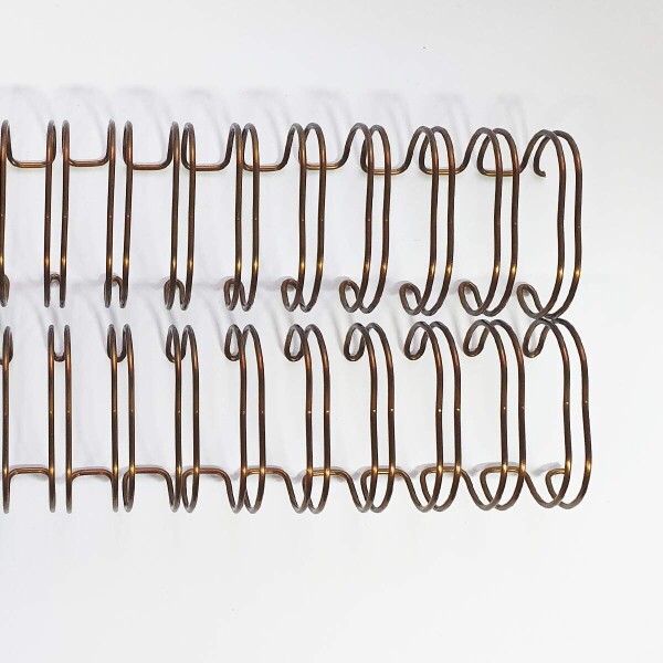Espiral Wire-o Anel Duplo Bronze 1 Polegada com 5 unidades - Passo 2 x 1