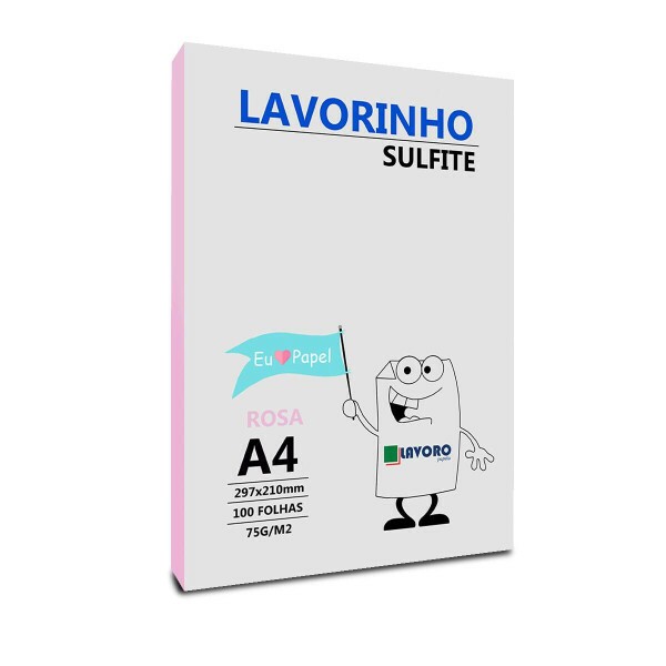 Papel Sulfite Lavorinho 75gr A4 - 100fls Rosa