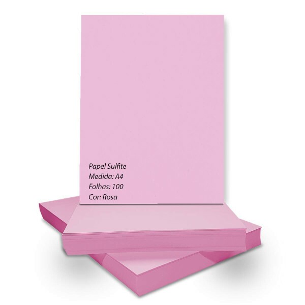 Papel Sulfite Lavorinho 75gr A4 - 100fls Rosa