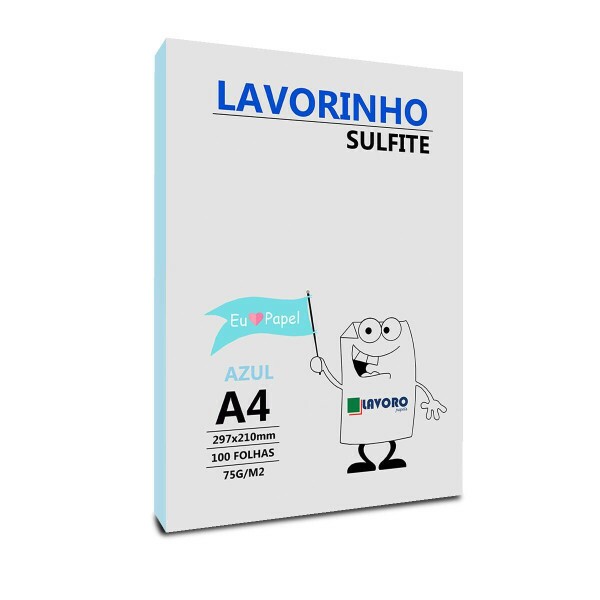 Papel Sulfite Lavorinho 75gr A4 - 100fls Azul