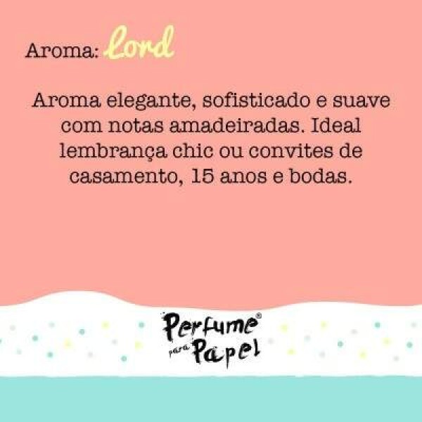 Perfume para Papel - Aroma Lord 30ml + Embalagem Colecion�vel