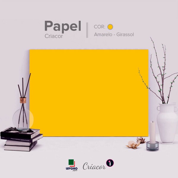 Papel Criacor 180g 30,5x30,5 - Amarelo (Girassol) - 30 Folhas