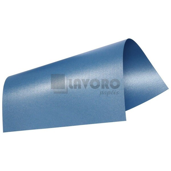 Papel Perolizado Azul Royal 180g A4 c/ 09 Unidades - Metallik