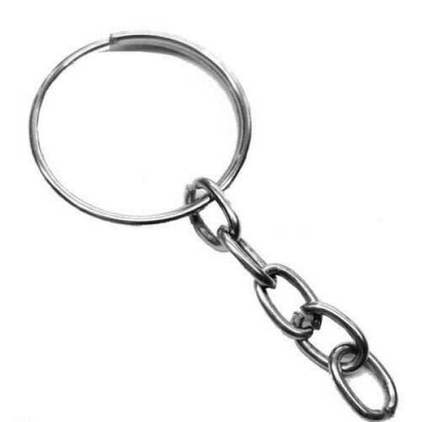 Argolas Chaveiros 25 mm c/ Corrente - N�quel - Art & Montagem