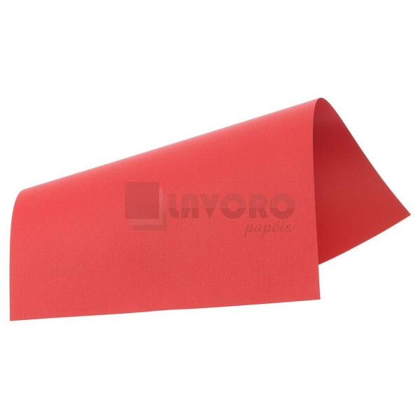 Papel Color Plus Telado 180g 30,5x30,5 - Vermelho (T�quio) - 30 Folhas
