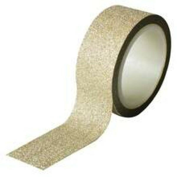 Fita Adesiva Decorada com Glitter Dourado 2 rolos c/ 3 metros