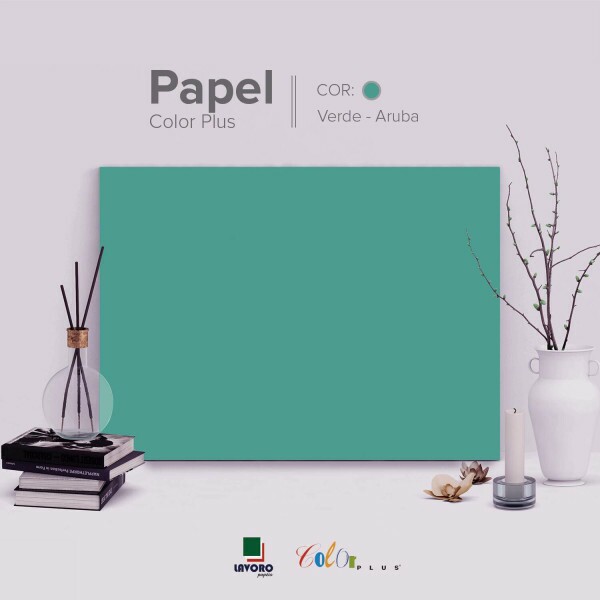 Papel Color Plus 180g A3 - Verde Tiffany (Aruba) - 28 Folhas