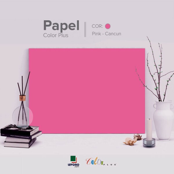 Papel Color Plus 180g 30x60 - Rosa Pink (Cancun) - 21 Folhas